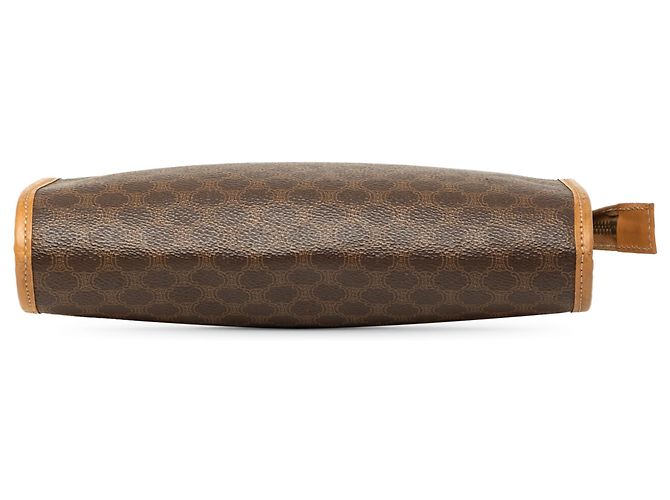 Céline Celine Brown Macadam Coated Canvas Clutch - view 3