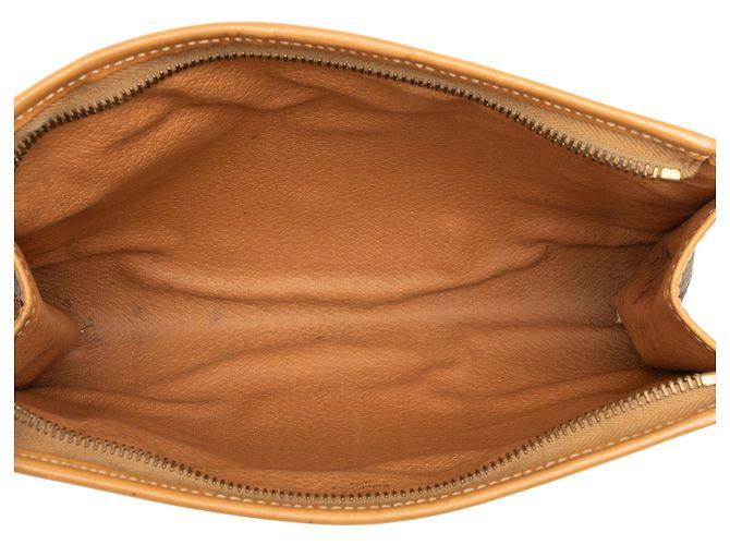 Céline Celine Brown Macadam Coated Canvas Clutch - view 4