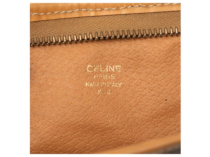 Céline Celine Brown Macadam Coated Canvas Clutch - view 5