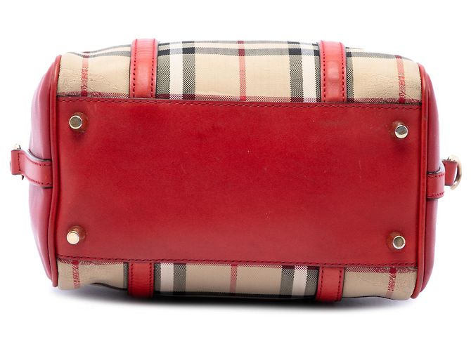 Borsa Bowling Burberry Beige Small Haymarket Check Canvas Alchester - vista 3