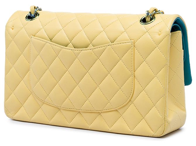 Chanel Yellow Medium Classic Lambskin Double Flap Gelb - Ansicht 2