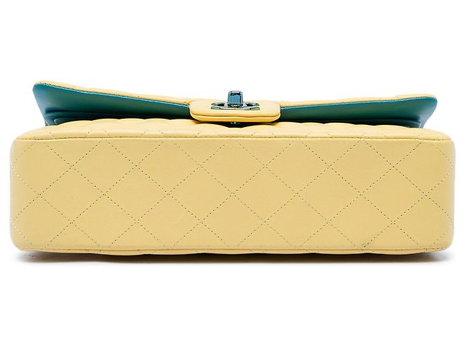 Chanel Yellow Medium Classic Lambskin Double Flap Gelb - Ansicht 3