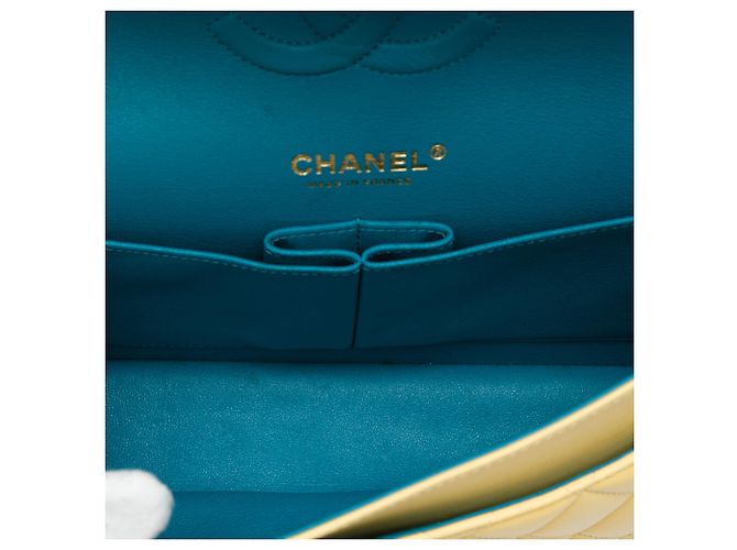 Chanel Yellow Medium Classic Lambskin Double Flap Gelb - Ansicht 4