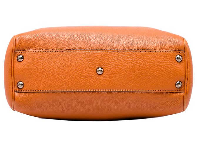 Bolsa Gucci Bamboo Shopper Small em couro de bezerro laranja - vista 3