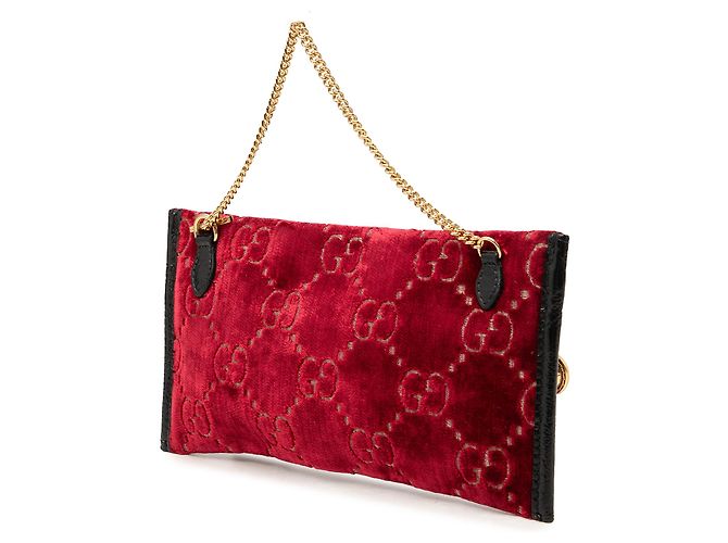Pouch Gucci Red GG Velvet Rajah Rosso - vista 2