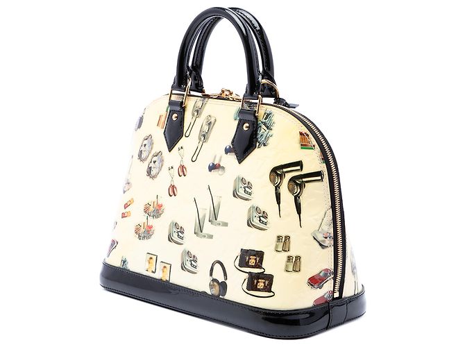 Louis Vuitton Beige Monogram Vernis Stickers Alma MM - vista 2