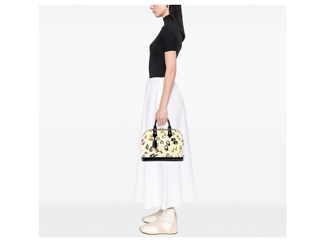 Louis Vuitton Beige Monogram Vernis Stickers Alma MM - vista 6