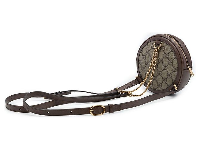 Zaino rotondo Gucci Mini GG Supreme Web Ophidia Beige - vista 2