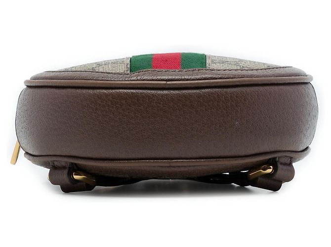Zaino rotondo Gucci Mini GG Supreme Web Ophidia Beige - vista 3