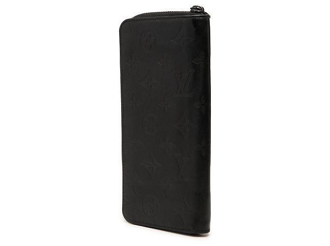 Cartera larga Louis Vuitton Black Monogram Shadow Vertical Zippy Negro - vista 2