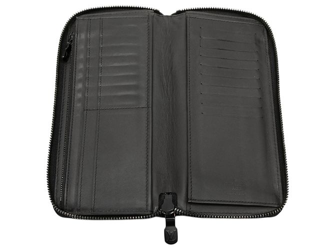 Cartera larga Louis Vuitton Black Monogram Shadow Vertical Zippy Negro - vista 4