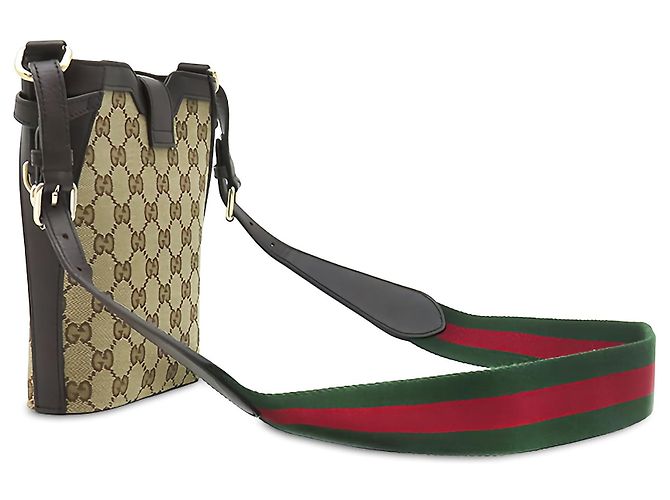 Borsa a secchiello Gucci Mini GG Canvas Web Beige - vista 2