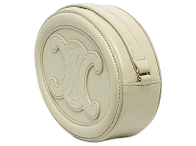 Céline Celine Brown Small Calfskin Cuir Triomphe Oval Crossbody Beige - view 2