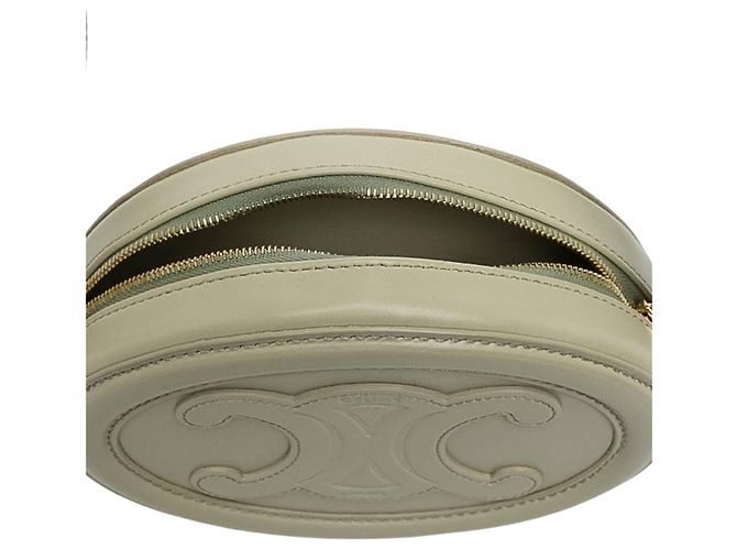 Céline Celine Brown Small Calfskin Cuir Triomphe Oval Crossbody Beige - view 4