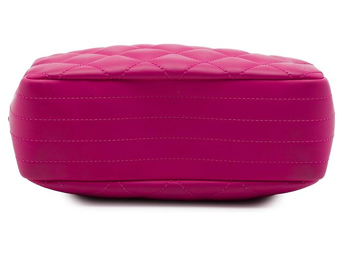 Chanel Coco Rain Camera Bag aus gummiertem Lammleder gesteppt Small CC Rosa Pink - Ansicht 3