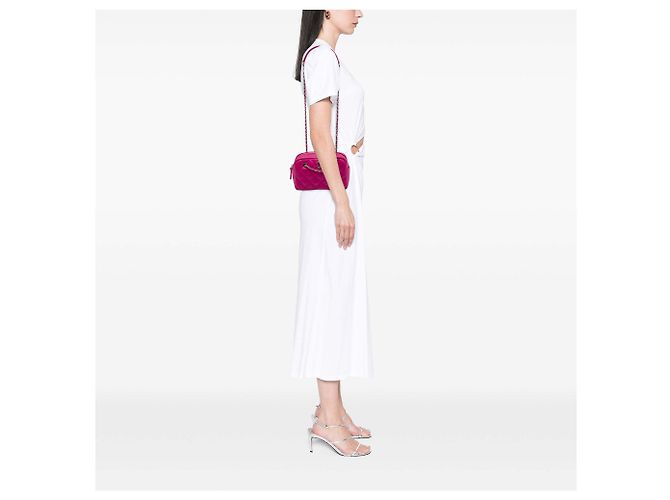 Chanel Coco Rain Camera Bag aus gummiertem Lammleder gesteppt Small CC Rosa Pink - Ansicht 6