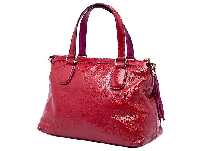 Gucci Red Small Patent Soho Working Satchel Rosso - vista 2
