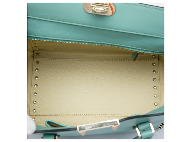 Borsa Tote Valentino Rockstud con doppio manico, piccola, pelle blu Blu chiaro - vista 4