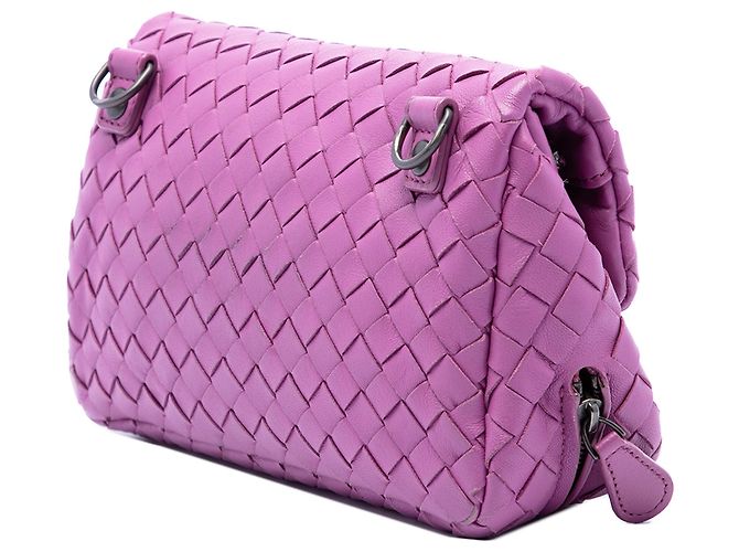 Bottega Veneta Mini Nappa Intrecciato espandibile viola con catena e patta - vista 2