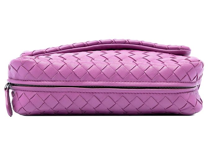 Bottega Veneta Mini Nappa Intrecciato espandibile viola con catena e patta - vista 3