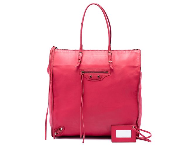 Borsa Tote Balenciaga Papier A5 in pelle rosa - vista 7