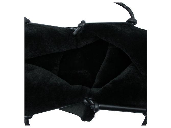 Tote reversibile Bolster in suede nero e shearling Bottega Veneta - vista 4