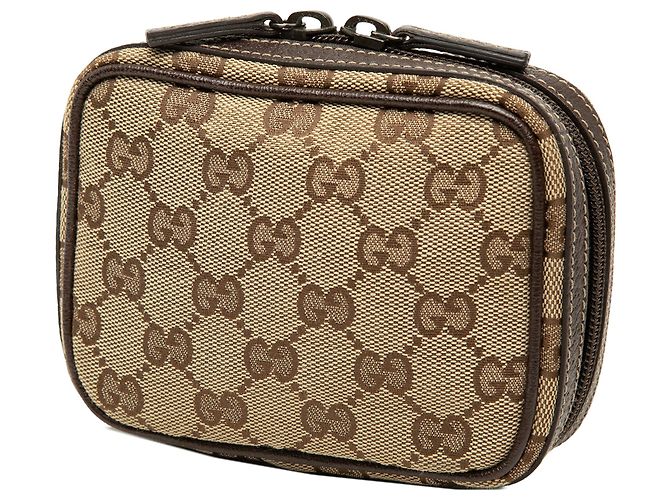 Gucci Beige GG Canvas Cosmetic Pouch - view 2