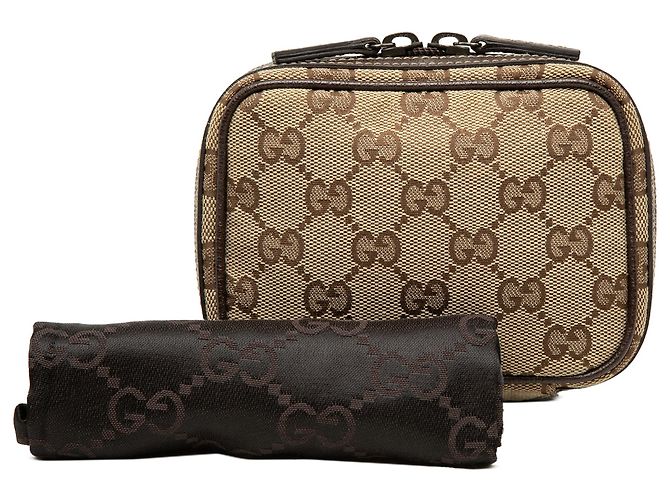 Gucci Beige GG Canvas Cosmetic Pouch - view 7