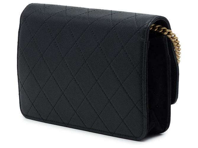 Chanel Lady Coco Wallet On Chain in pelle Caviar trapuntata e camoscio nero - vista 2