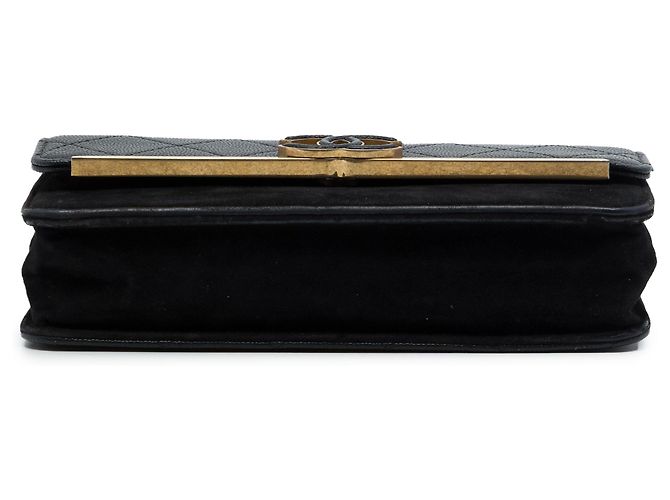 Chanel Lady Coco Wallet On Chain in pelle Caviar trapuntata e camoscio nero - vista 3