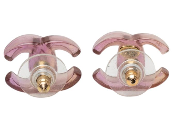Orecchini Chanel Purple CC Resin Bullet Back Porpora - vista 2