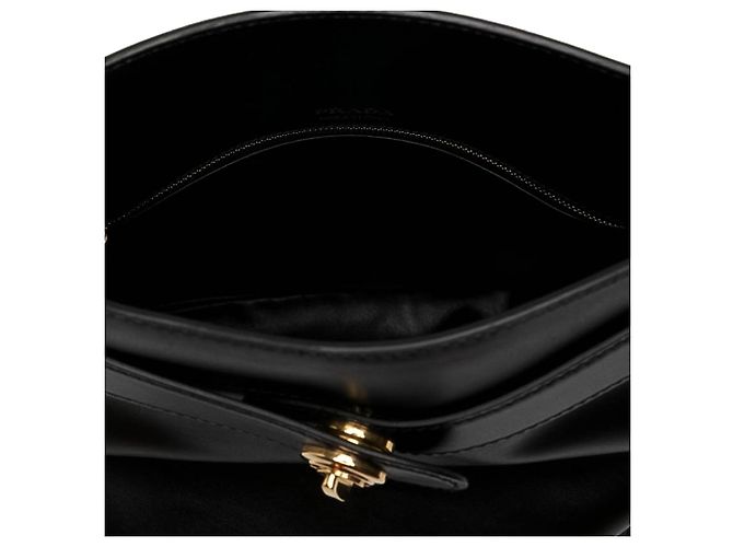 Prada Etude Softy Schultertasche aus schwarzem Kalbsleder - Ansicht 4