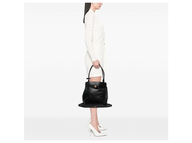 Prada Etude Softy Schultertasche aus schwarzem Kalbsleder - Ansicht 6
