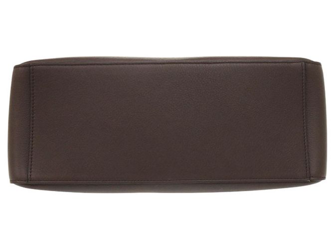 Salvatore Ferragamo Ferragamo Soft Pouch aus braunem Leder Dunkelbraun - Ansicht 3