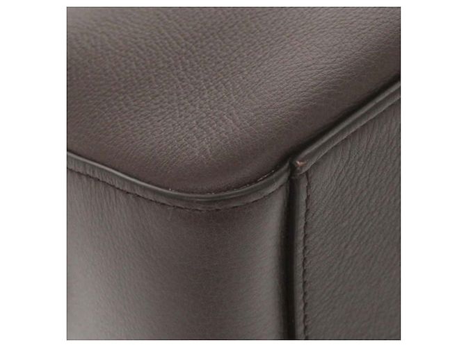 Salvatore Ferragamo Ferragamo Soft Pouch aus braunem Leder Dunkelbraun - Ansicht 7