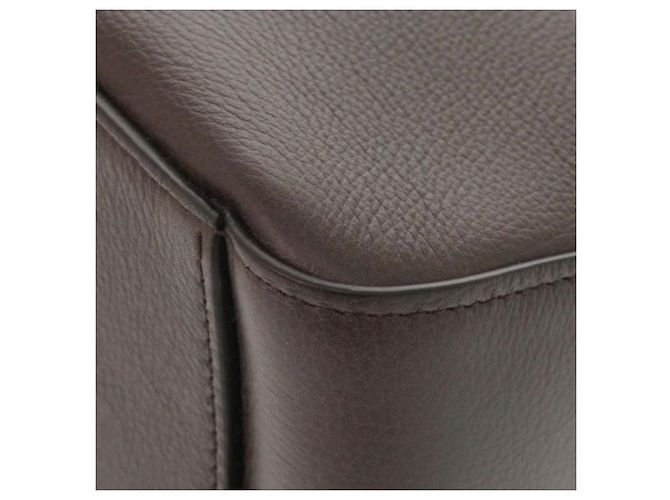 Salvatore Ferragamo Ferragamo Soft Pouch aus braunem Leder Dunkelbraun - Ansicht 8
