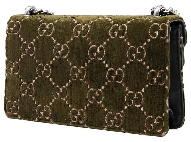 Gucci Green Medium GG Velvet Dionysus Crossbody Verde Verde oliva - vista 2