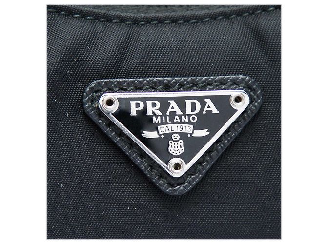 Borsa Satchel Prada Re Edition 2005 in Tessuto con Rifiniture in Saffiano Nero Mini - vista 4