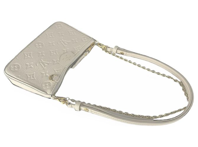 Louis Vuitton White Monogram Empreinte Easy Pouch On Strap Eggshell - view 12