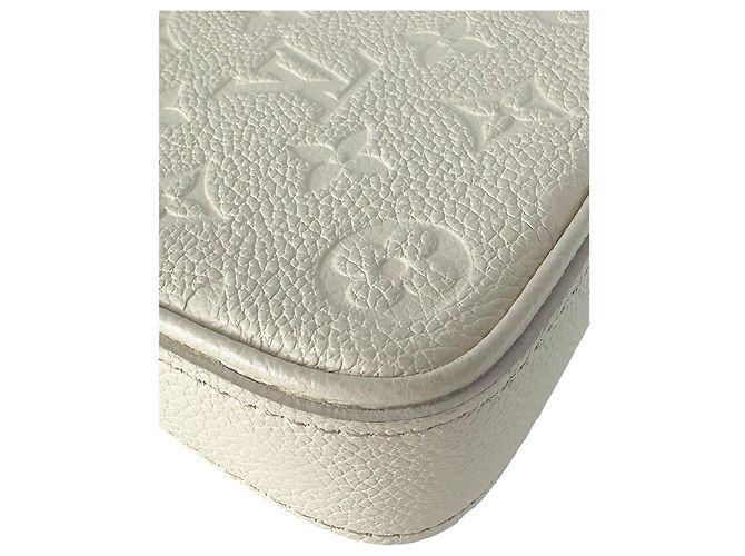 Louis Vuitton White Monogram Empreinte Easy Pouch On Strap Eggshell - view 7