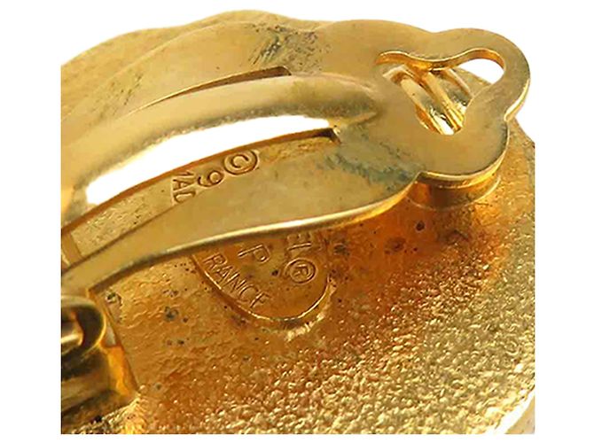 Orecchini a clip rotondi Sunburst Chanel Gold CC placcati in oro D'oro - vista 10