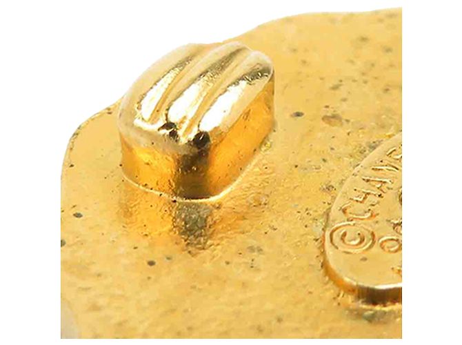 Orecchini a clip rotondi Sunburst Chanel Gold CC placcati in oro D'oro - vista 11