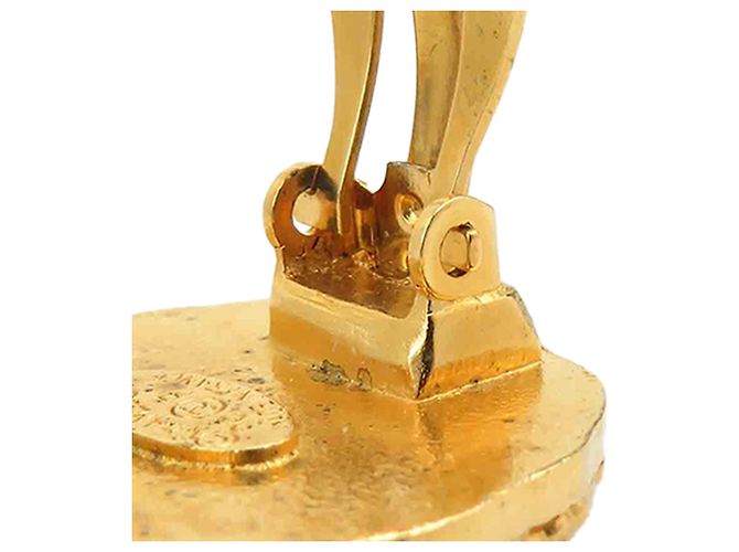 Orecchini a clip rotondi Sunburst Chanel Gold CC placcati in oro D'oro - vista 12