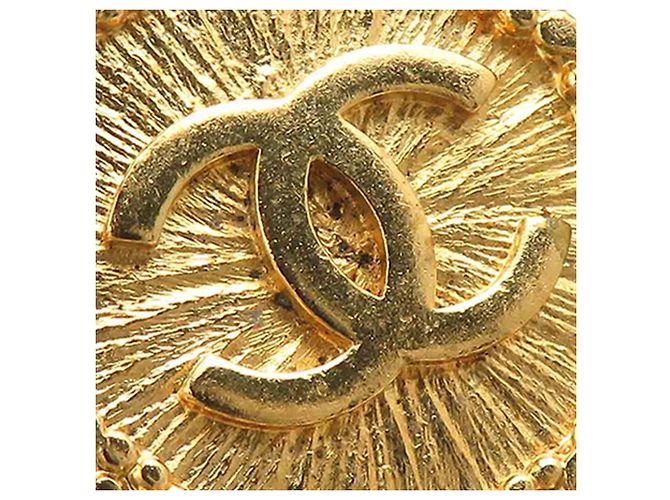 Orecchini a clip rotondi Sunburst Chanel Gold CC placcati in oro D'oro - vista 6