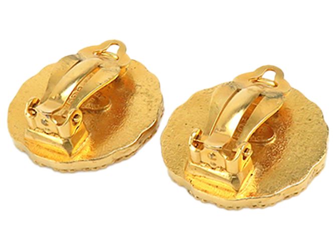 Orecchini a clip rotondi Sunburst Chanel Gold CC placcati in oro D'oro - vista 8