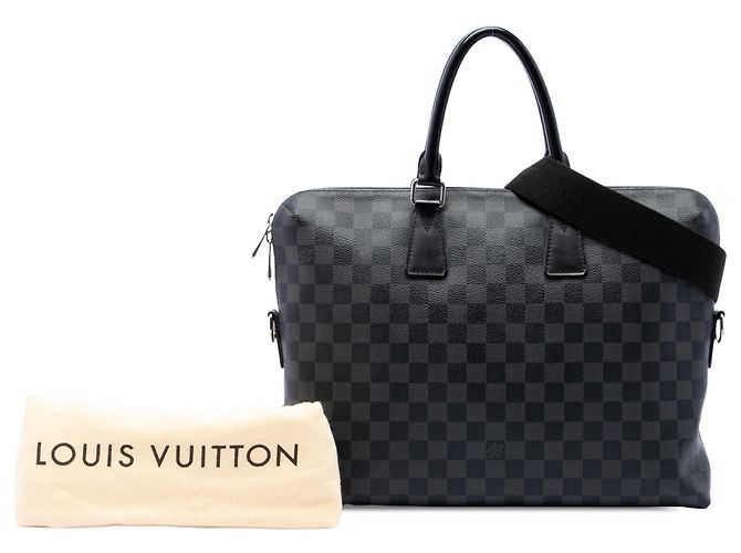 Louis Vuitton Black Damier Graphite Porte Documents Jour Nero - vista 7