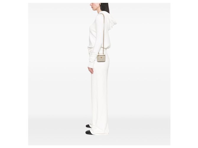 Mini Vanity Case Chanel Pearl Crush de Piel de Cordero Acolchada Blanca con Cadena Blanco - vista 6