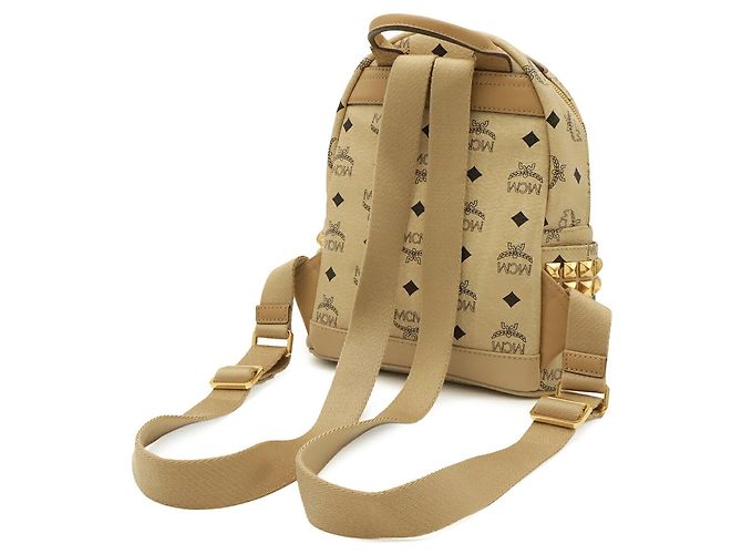 MCM Visetos Stark Mini Backpack Beige - view 3