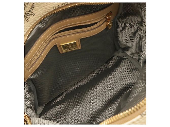 MCM Visetos Stark Mini Backpack Beige - view 7