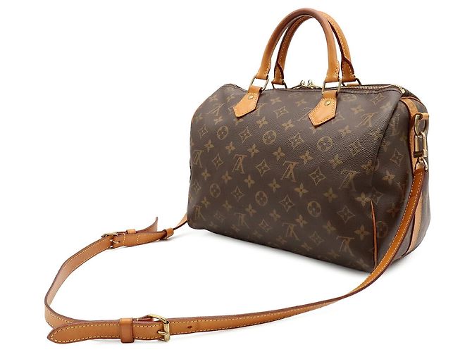 Sac à main Louis Vuitton Monogram Speedy Bandoulière 30 Marron Monogramme - vue 3